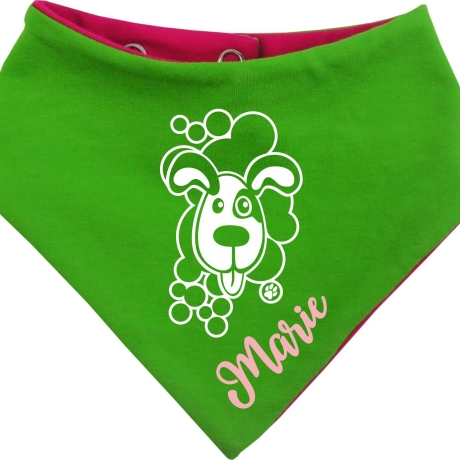Hunde Wende Halstuch Multicolor WELPE BELLO + Name des Hundes