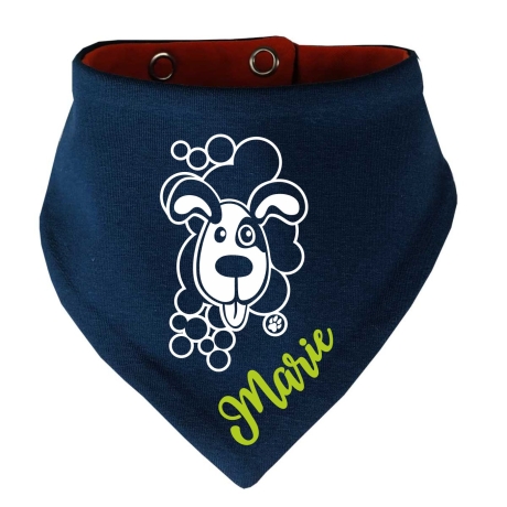 Hunde Wende Halstuch Multicolor WELPE BELLO + Name des Hundes