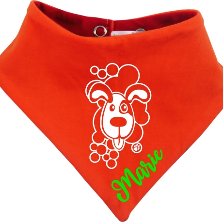 Hunde Wende Halstuch Multicolor WELPE BELLO + Name des Hundes