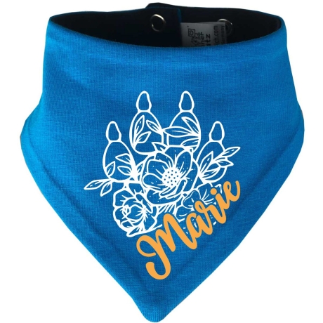 Hunde Wende Halstuch Multicolor FLORALPFOTE KRA + Name des Hundes