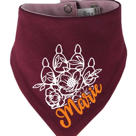 Hunde Wende Halstuch Multicolor FLORALPFOTE KRA + Name des Hundes