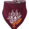Hunde Wende Halstuch Multicolor FLORALPFOTE KRA + Name des Hundes
