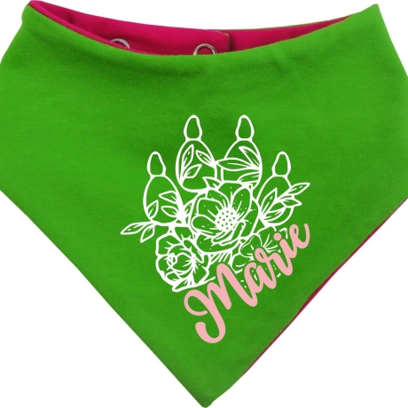 Hunde Wende Halstuch Multicolor FLORALPFOTE KRA + Name des Hundes