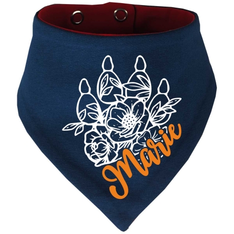 Hunde Wende Halstuch Multicolor FLORALPFOTE KRA + Name des Hundes