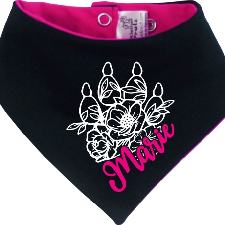 Hunde Wende Halstuch Multicolor FLORALPFOTE KRA + Name des Hundes