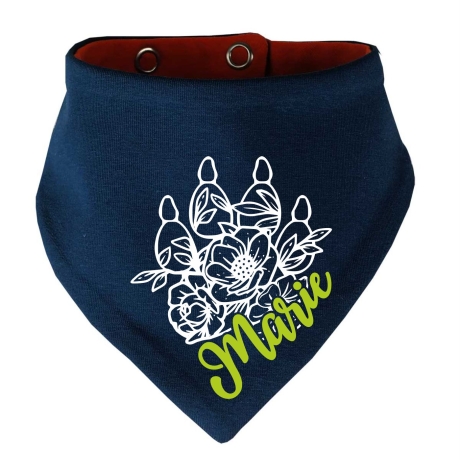 Hunde Wende Halstuch Multicolor FLORALPFOTE KRA + Name des Hundes