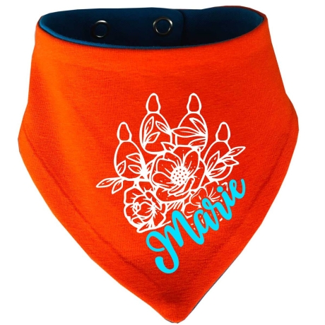 Hunde Wende Halstuch Multicolor FLORALPFOTE KRA + Name des Hundes