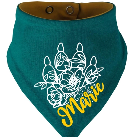 Hunde Wende Halstuch Multicolor FLORALPFOTE KRA + Name des Hundes