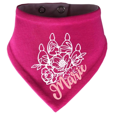 Hunde Wende Halstuch Multicolor FLORALPFOTE KRA + Name des Hundes