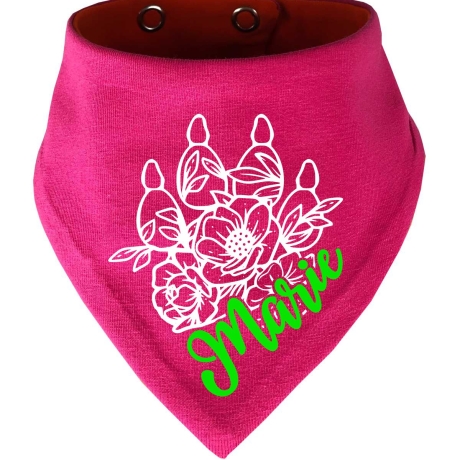 Hunde Wende Halstuch Multicolor FLORALPFOTE KRA + Name des Hundes