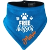 Hunde Wende Halstuch Multicolor FREE KISSES + Name des Hundes