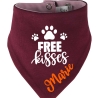 Hunde Wende Halstuch Multicolor FREE KISSES + Name des Hundes
