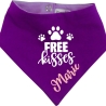 Hunde Wende Halstuch Multicolor FREE KISSES + Name des Hundes