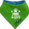 Hunde Wende Halstuch Multicolor FREE KISSES + Name des Hundes