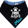 Hunde Wende Halstuch Multicolor FREE KISSES + Name des Hundes