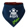 Hunde Wende Halstuch Multicolor FREE KISSES + Name des Hundes