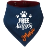 Hunde Wende Halstuch Multicolor FREE KISSES + Name des Hundes