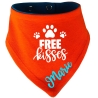 Hunde Wende Halstuch Multicolor FREE KISSES + Name des Hundes
