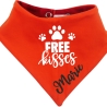 Hunde Wende Halstuch Multicolor FREE KISSES + Name des Hundes