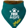 Hunde Wende Halstuch Multicolor FREE KISSES + Name des Hundes