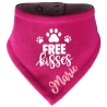 Hunde Wende Halstuch Multicolor FREE KISSES + Name des Hundes