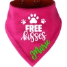 Hunde Wende Halstuch Multicolor FREE KISSES + Name des Hundes