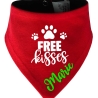 Hunde Wende Halstuch Multicolor FREE KISSES + Name des Hundes
