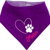 Hunde Wende Halstuch Multicolor HERZ MIT PFOTE+ Name des Hundes