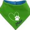 Hunde Wende Halstuch Multicolor HERZ MIT PFOTE+ Name des Hundes