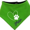 Hunde Wende Halstuch Multicolor HERZ MIT PFOTE+ Name des Hundes