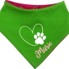 Hunde Wende Halstuch Multicolor HERZ MIT PFOTE+ Name des Hundes