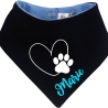 Hunde Wende Halstuch Multicolor HERZ MIT PFOTE+ Name des Hundes