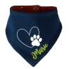 Hunde Wende Halstuch Multicolor HERZ MIT PFOTE+ Name des Hundes
