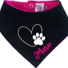 Hunde Wende Halstuch Multicolor HERZ MIT PFOTE+ Name des Hundes