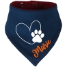Hunde Wende Halstuch Multicolor HERZ MIT PFOTE+ Name des Hundes