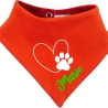 Hunde Wende Halstuch Multicolor HERZ MIT PFOTE+ Name des Hundes