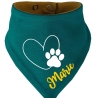 Hunde Wende Halstuch Multicolor HERZ MIT PFOTE+ Name des Hundes