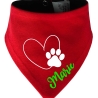 Hunde Wende Halstuch Multicolor HERZ MIT PFOTE+ Name des Hundes