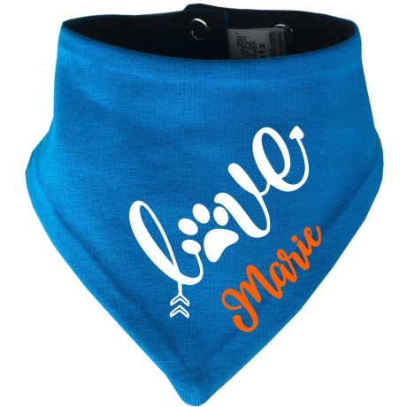 Hunde Wende Halstuch Multicolor LOVE + Name des Hundes