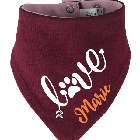 Hunde Wende Halstuch Multicolor LOVE + Name des Hundes