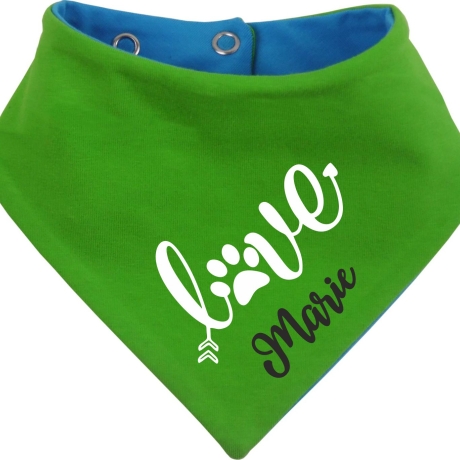 Hunde Wende Halstuch Multicolor LOVE + Name des Hundes
