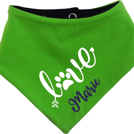 Hunde Wende Halstuch Multicolor LOVE + Name des Hundes
