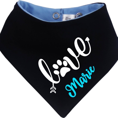 Hunde Wende Halstuch Multicolor LOVE + Name des Hundes
