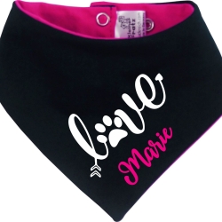 Hunde Wende Halstuch Multicolor LOVE + Name des Hundes