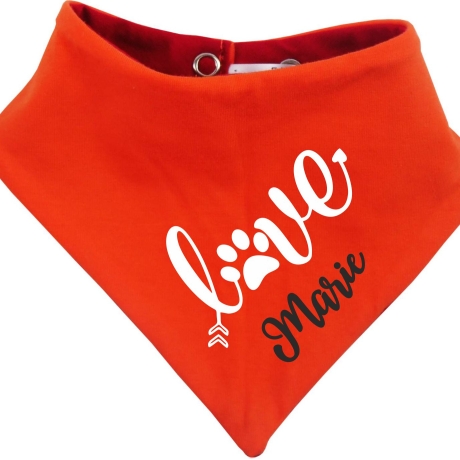 Hunde Wende Halstuch Multicolor LOVE + Name des Hundes