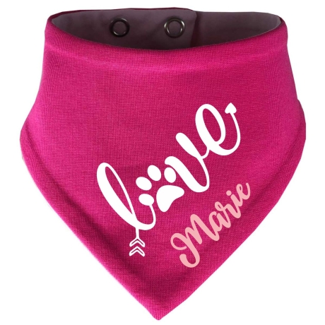 Hunde Wende Halstuch Multicolor LOVE + Name des Hundes