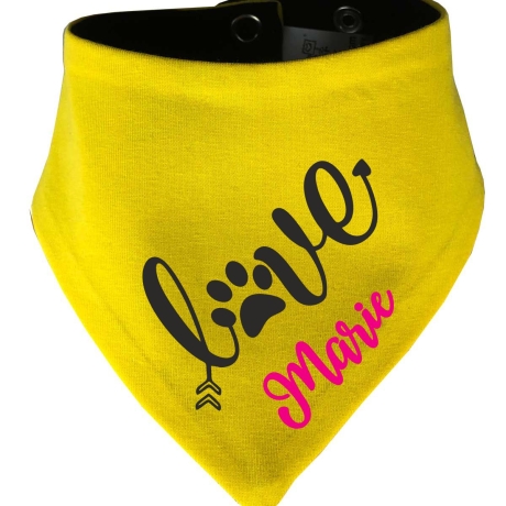 Hunde Wende Halstuch Multicolor LOVE + Name des Hundes