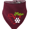 Hunde Wende Halstuch Multicolor LOVEHERZ Dopp + Name des Hundes