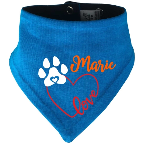 Hunde Wende Halstuch Multicolor LOVEHERZ Einf + Name des Hundes