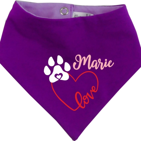 Hunde Wende Halstuch Multicolor LOVEHERZ Einf + Name des Hundes